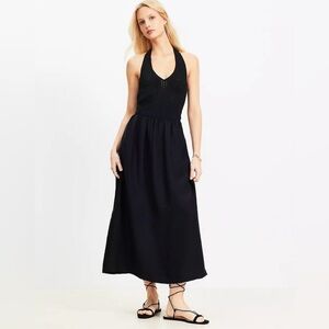 LOFT • Women's Crochet Halter Midi Dress • Size 8 • NWT